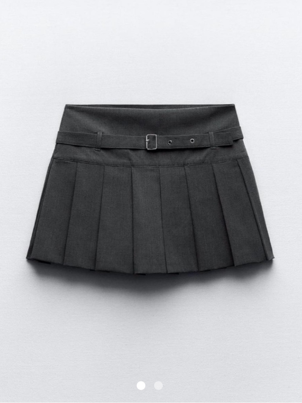 Zara Black Pleated Mini Skort with Belt